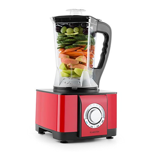Preisvergleich Produktbild Klarstein Souprano - Suppenbereiter, Standmixer, Multifunktionsmixer, Suppenkocher, 800W Mixer, Zerkleinerer-Aufsatz, Entsafter-Aufsatz, 800W Heizleistung, 3 Funktionstasten, 1,25L, rot