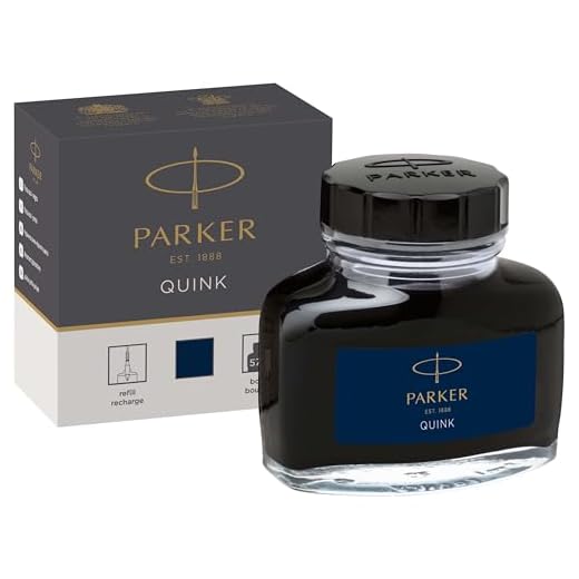 Parker Quink Füllfederhaltertinte im Tintenfass (57 ml), verpackt, blauschwarz