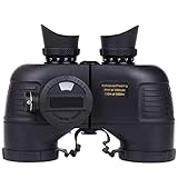 Binoculares náuticos 7X50 HD con telémetro Brújula Telescopio Nitrógeno A Prueba de Agua Potentes prismáticos para Caza