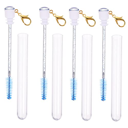 FOYTOKI 2sets Premium Lash Mascara Tube Eyebrow Brush Spoolie Makeup Brush Wands Travel-friendly Kit 4pcs*2