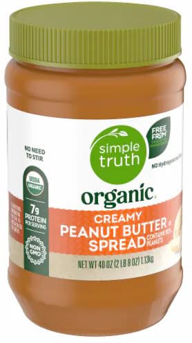 Organic Creamy Peanut Butter Spread No Need To Stir (Pack Of 1 Jar) 40 oz.