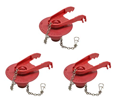 Fluidmaster 502CN3 PerforMAX Universal Water-Saving Long Life Toilet Flapper for 2-Inch Flush Valves, Adjustable Solid Frame Design, Easy Install, 3 Pack, Red, 3 Pack by Fluidmaster - Used condition - CA$17.47