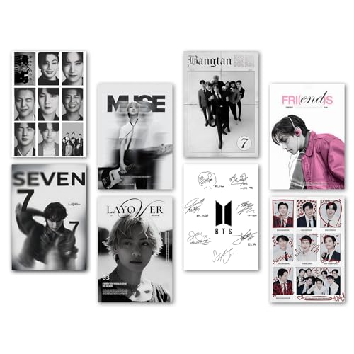 Image of Wallgasm Pack of 8 - BTS Posters 8x12 inch (A4 Size) 300 GSM | BTS Aesthetic - Korean Aesthetic - Music Posters - Kim Taehyung Poster - K-pop Posters, For Living room (BTS)
