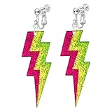 Pendientes de neón Pendientes de los años 90 Joyería de acrílico retro con clip y gancho Joyería de fiesta para mujer, años 70 y 80, estilo 1
