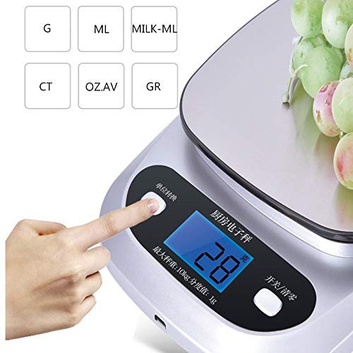 Bilancia portatile in grammi, Bilancia elettronica intelligente da 1 g/0,1 g, bilancia da cucina ad alta precisione, bilancia di conteggio impermeabile, bilancia di ricarica USB