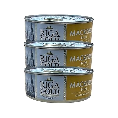 Riga Gold Mackere in Oil Kosher From Europe 240gr Pack of 3 Cover