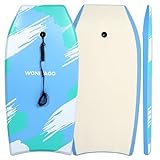 Bodyboard with Coiled Wrist Leash, Lightweight and Durable EPS Core Bodyboards for Beach, 41 inch, Blue
