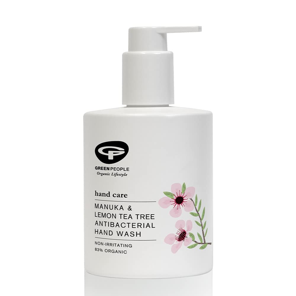 Green People Manuka & Lemon Tea Tree Hand Wash - Antibacterial Hand Wash - Paraben & SLS Free - Organic, Cruelty Free & Vegan, 300ml (Package may vary)