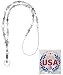 SLIM Style Fashion Women's Beaded Lanyard 34", Breakaway and Non breakaway available, For Keys, Badge Holder (Slim White - NON Breakaway (Stronger))