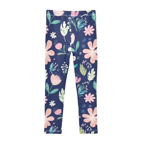 Girls' Leggings Flowers Floral Blue Kids Yoga Tights Pants 1 Pack 23022842