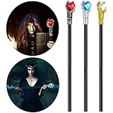 Ferraycle 3 Pcs Halloween Walking Canes Fire Dragon Claw Orb Cosplay Walking Cane, Dungeons Dragons Princess Wand Dress up Scepter for Men Women Adult Costume Accessories