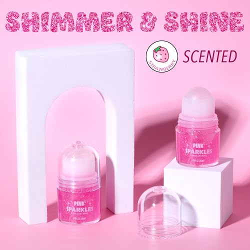 Expressions Conjunto de glitter Roll-On com 2 peças Pink Sparkles – Glitter corporal e brilho facial