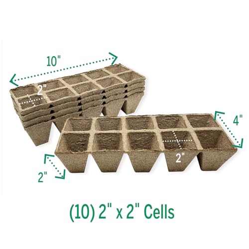 Image of Jiffy Seed Starting Strips - Biodegradable, Plant Starter Pots, 10 Cell, 50 Strips - Peat