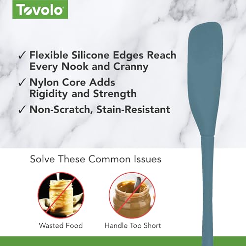 Spatule en silicone pour bocal Tovolo Flex-Core à long manche et tête inclinée - 4