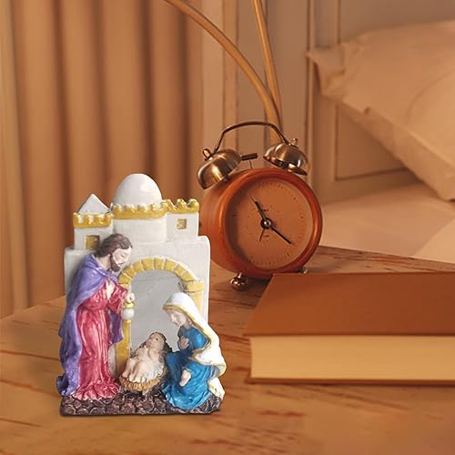 Enfeites de mesa de Jesus,Estátua de Jesus em resina em miniatura da Sagrada Família - Detalhes de d