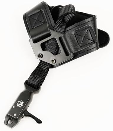 LWANO Archery Compound Bow Release Aids Trigger 360° Adjustable Wristband Release Aids for Adults Youth Kids Hunting Shooting Accessories (Black)