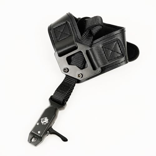 LWANO Archery Compound Bow Release Aids Trigger 360° Adjustable Wristband Release Aids for Adults Youth Kids Hunting Shooting Accessories (Black)