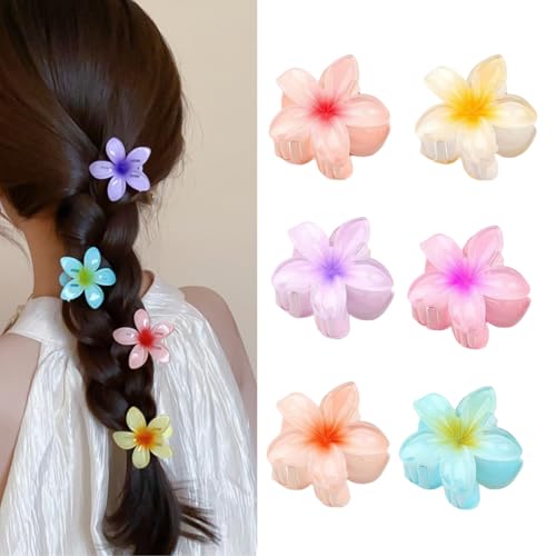 Mollette Capelli,6 pezzi Flower Hair Clip Fiori Plastica Capelli Clip Fiori Clip Artiglio da Donna per le ragazze delle donne che acconciano gli accessori