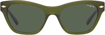 Vogue Eyewear Woman Sunglasses Opal Green Frame, Dark Green Lenses, 51MM