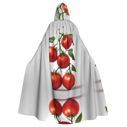 Cape à capuche imprimé tomates costume adulte confortable et long