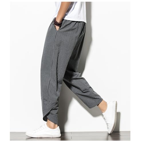 Seidarise Men's Linen Cargo Jogger Pant Japanese Hip Hop Sweatpants Harem Pants Sports2