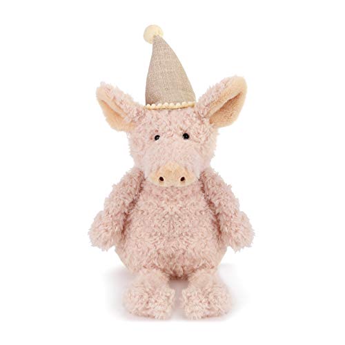 Demdaco Piggy Wigg The Birthday Pig Baby Pink 12 Inch Plush Fabric Stuffed Figure Toy #TOP2