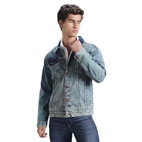 Image of INKD Men's Overdyed Cotton Denim Jacket - 100% Cotton | Double Flat Pocket | Regular Fit | Full Sleeve
