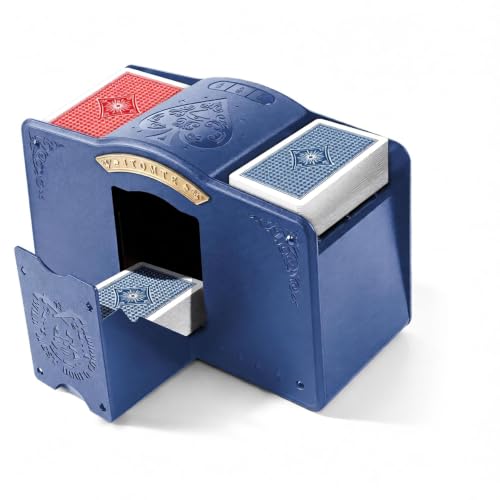 Automatic Card Shuffler for 1-4 Decks with Dual Auto Modes, Blue