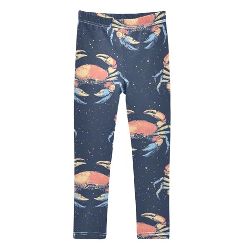 Boccsty Colored Crab Underwater Watercolor Girls Leggings Kids Yoga Pants Dance Active Tights 4T