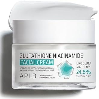 APLB Glutathione Niacinamide Facial Cream | LIPO GLUTA NIAC CEN™ 24.8% 1.86 FL.OZ/Korean Skincare, Deep hydration, Niacinamide, Improve skin elasticity, Improve skin texture