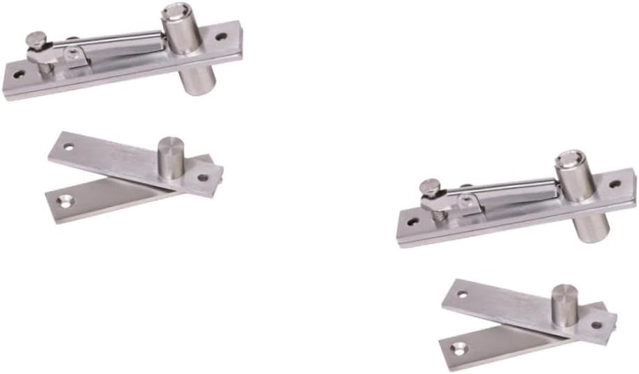 Gadpiparty 2pcs Stainless Steel Hidden Hinges for Doors Upper and Lower Metal Hinge Easy to Install Strong Load-Bearing for Use