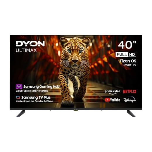 DYON ULTIMAX 40F-TI - 40 Zoll (100 cm) Full-HD Smart TV mit Samsung Tizen OS, Triple Tuner (DVB-C/-S2/-T2), Samsung Smart & Gaming Hub, Prime Video, Netflix, Disney+ [2025]