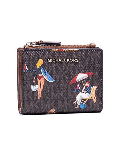 Michael Kors MD Snap Billfold marron la maroquinerie western haut de gamme