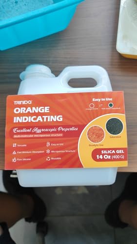 TRINIDa Orange Silica Desiccant Beads 2LBS, Indicating Silica Gel Bead Drying Silica Beads Reusable Silica Gel Desiccant for Camera, Electronic, Books, Documents, Clothes, Painting, Jewelry