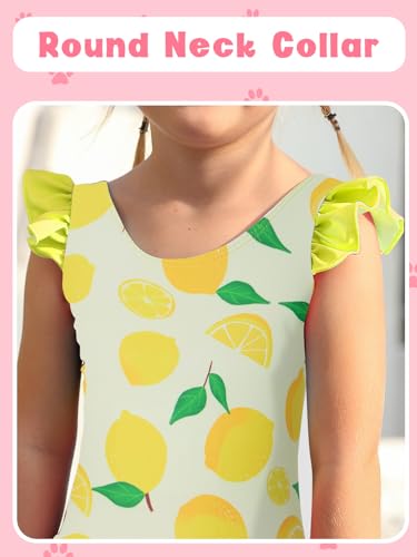 Image of Toddler Girls One Piece Ruffle Swimsuit Mermaid Bathing Suit 2-7Y | UPF 50+ quick-dry girls swimsuit,Cute flutter sleeves and ruffled hem,Mermaid Swimwear for pool,party,beach vacation.