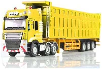 Amazon Co Jp Wanwansui 1 50ダンプトラックおもちゃ合金大型トラックモデルセミトレーラートランスポーター子供のおもちゃ シミュレーションスライディングメタルおもちゃ車 色 黄色 ホビー