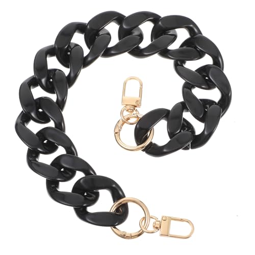 Hpmjz 15.7inch Acrylic Purse Chains Black Chain Straps Fashionable Purse