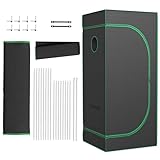 SUBTLETY 60x60x140cm Grow Zelt Komplettset Indoor Growschrank für Homegrow Lichtdicht Pflanzzelt Gewächshaus Box mit Sichtfenster & Zubehörkanal Zuchtzelte für Hydrokulturen Anzucht Gemüse Blumen
