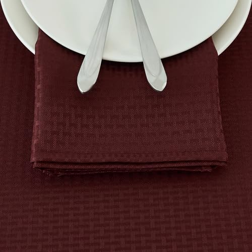 Image of maxmill Cloth Napkins Weaved Texture Pattern Soft Comfortable and Luxury Serviette for Restaurant Family Dinners Weddings Parties and Banquets Set of 4 Pieces, 20 x 20 Inch Burgundy