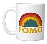 FOMO Vintage Rainbow Ceramic Mug, White