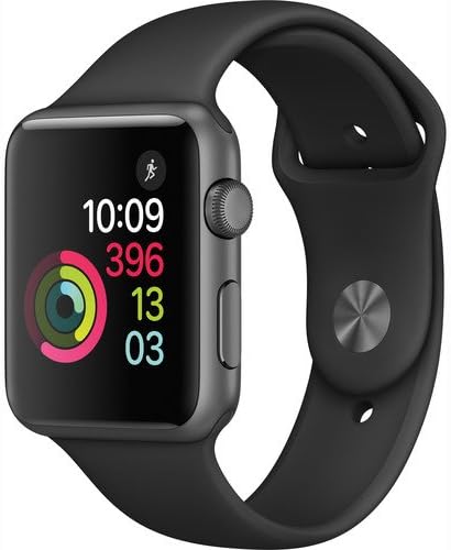 Amazon.com: Apple Watch Gen 2 Series 2 42mm Space Gray Aluminum - Black  Woven Nylon Band NP062LL/A : Electrónica
