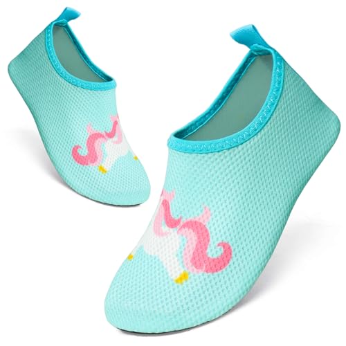 TMEOG Escarpines Niño Niña Zapatillas Agua Zapatos de Playa y Piscina de Antideslizante Calcetines Natación Calzado para el Agua Zapatos Descalzos para Niños(24/25 EU,UC-Azul)