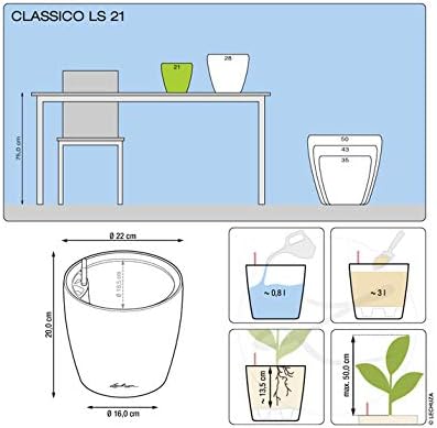 LECHUZA CLASSICO Premium LS 21 silver metallic 16028, 21cm (Diameter) x 20cm (Height) - Image 4
