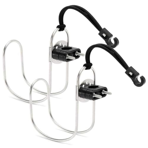 FUTURUP 2PCS Stainless Steel Marine Horseshoe Bracket Life Buoy Ring Holder with Plastic Mount
