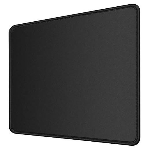MROCO Computer Mouse Pad [30% Larger] with Non-Slip Rubber Base, Premium-Textured & Waterproof Mousepad with Stitched Edges, Mouse Pads for Computers, Laptop, Gaming, Office & Home, 8.5 x 11 in, Black