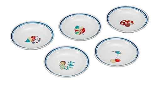 マルヨネ 九谷焼 3.5号皿揃 山の幸 5客セット K4-32