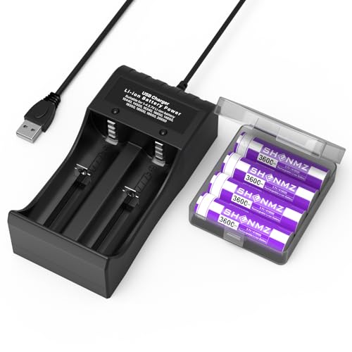 SHENMZ Galaxy 4 Pack Battery and 2 Bay USB Battery...