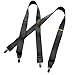 USA Made Slate Gray HoldUp brand Suspenders 1 1/2" wide in X-back No-slip Silver Clips
