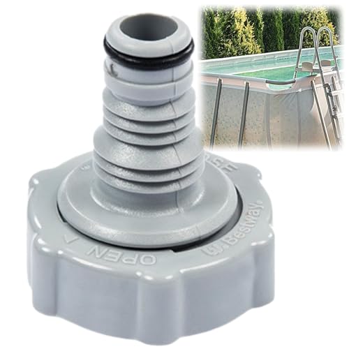 P6H1419 Pool Hose Drain Valve,Plastic Pool Drain Adapter,Pool Hose Connector Replacement,Durable Pool Drain Accessories,Drain Fitting Connects for Draining,Leak-Proof Drain Valve Adapter for Pool