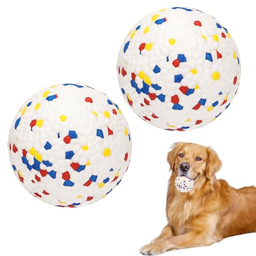 Lepawit Dog Balls for Aggressive Chewers, Indestructible Bouncy Floating Balls for Training Dog Catch and Fetch, Durable Solid Tennis Ball Toys for Small Medium and Large Dogs - 3in - 2pcs
